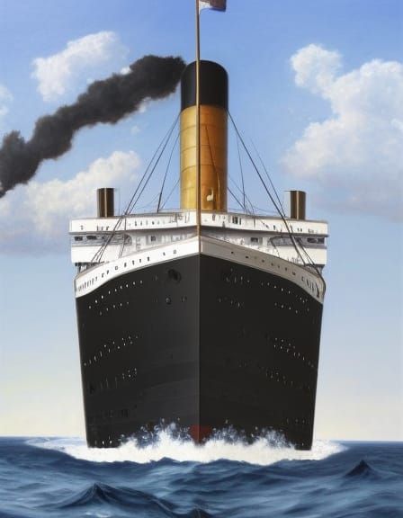 R.M.S. Titanic at Sea as Oil Painting