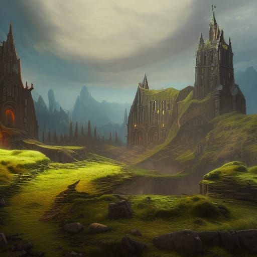 Fantastical Irish Landscape in Detailed Matte Painting