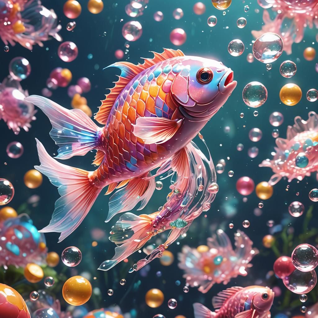 Candy Fish in Vibrant 3D Anime Style