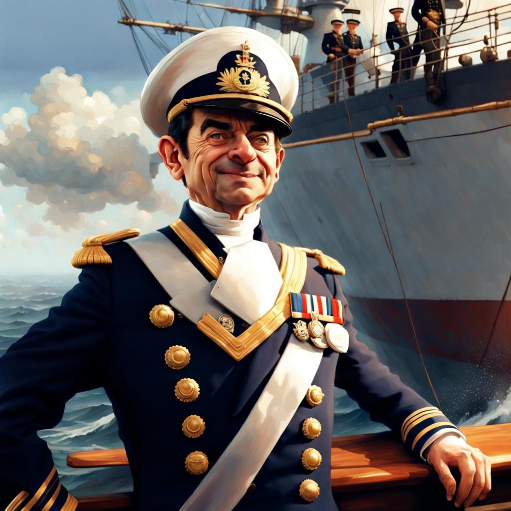 Mr. Bean as Royal Navy Admiral, 3D Render