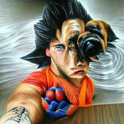 Hyperrealistic Self-Portrait of Goku