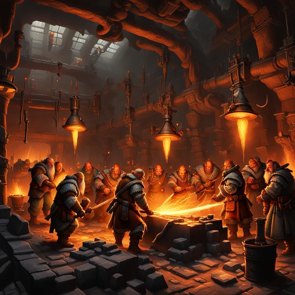 Dwarven Forge: Crafting Legendary Weapons in Sci-Fi Style