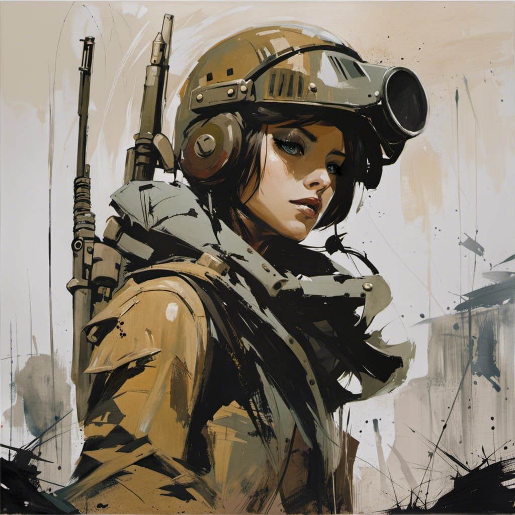 Dystopian Female Rebel, Graphic Novel Style