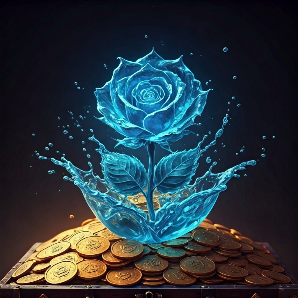 Magical Water Roses Treasure in a Golden Chest