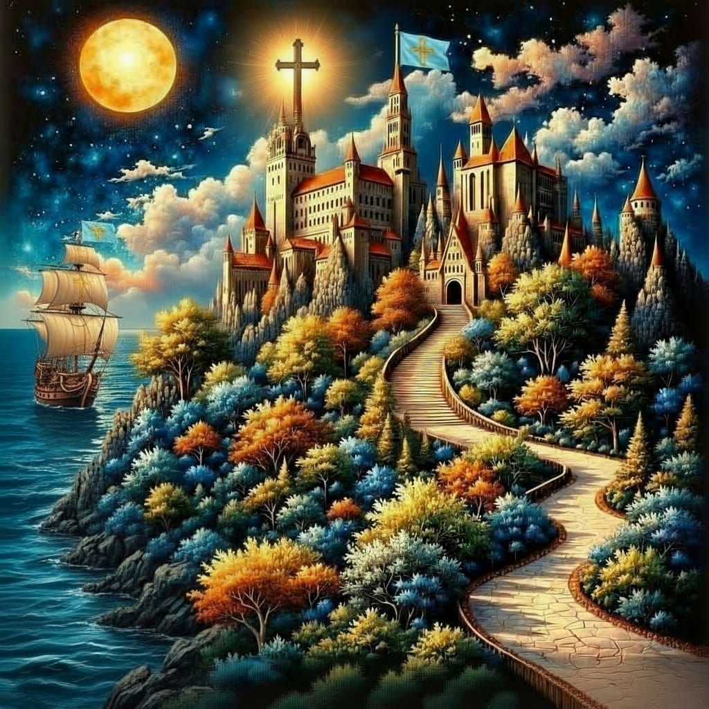 Micro Nation with Blue & Gold Flags