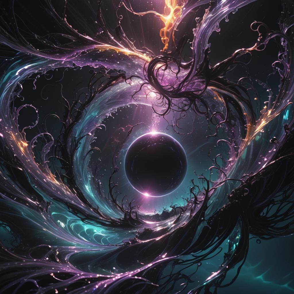 Mystical Oceanic Abyss Under Black Sun