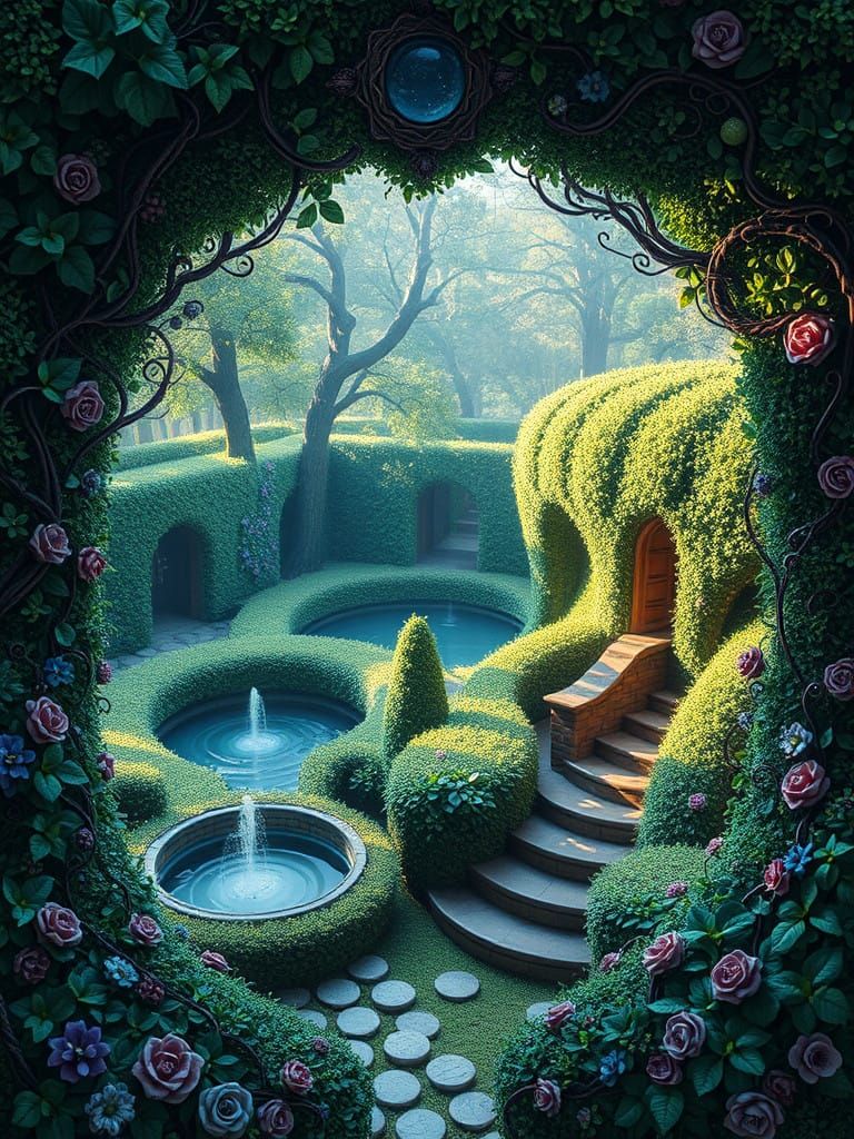 Misty Mysterious Soutache Hedgemaze