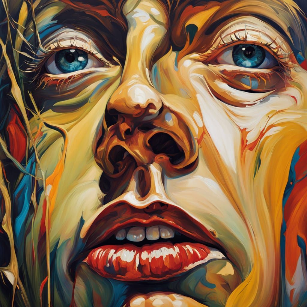 Distorted Reality in Lucian Freud-Inspired Surrealism