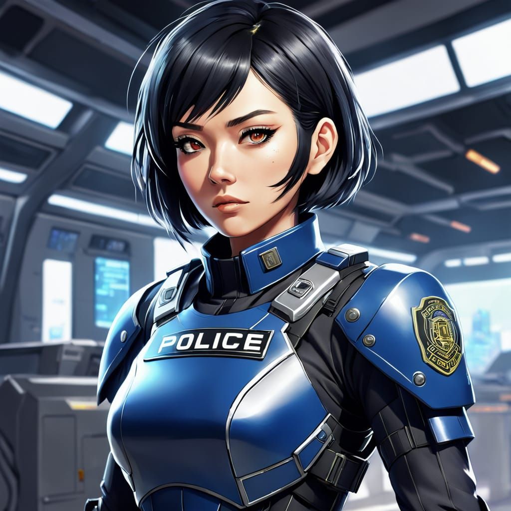 Anime scifi police officer...