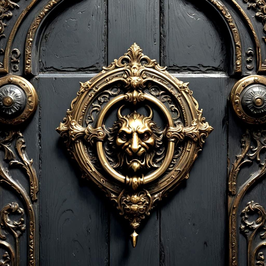 Gleaming Brass Victorian Door Knocker in 3D