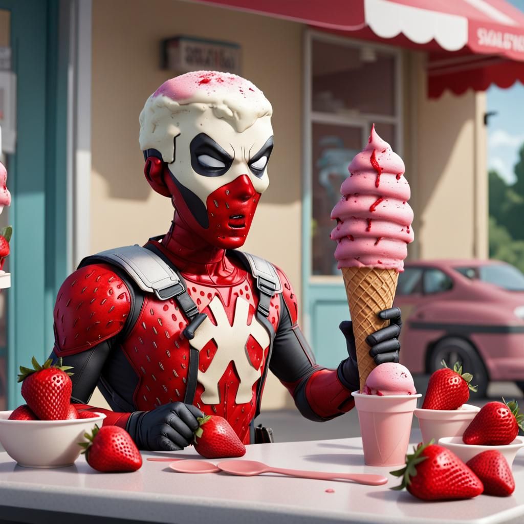 Deadpool's Icy Dilemma: Strawberry vs Vanilla