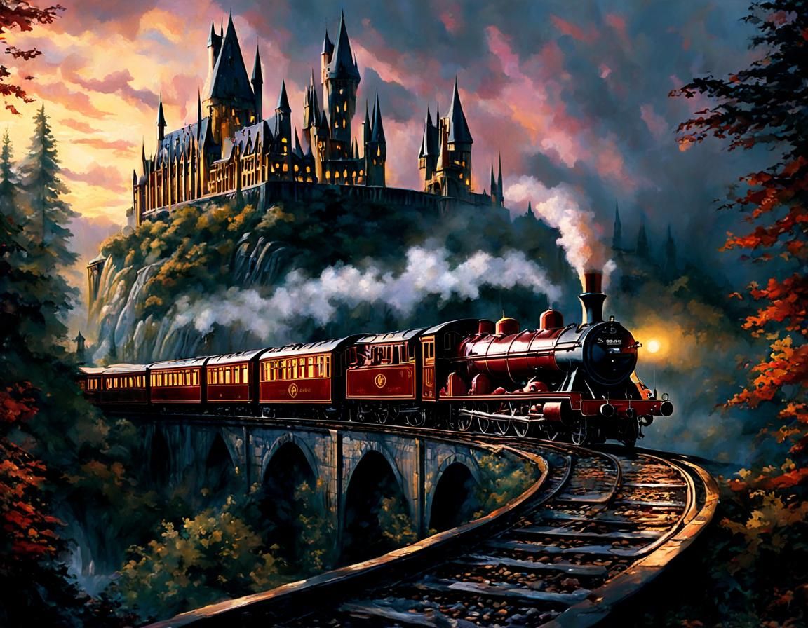 Hogwarts Express in Enchanted Fantasy Realism