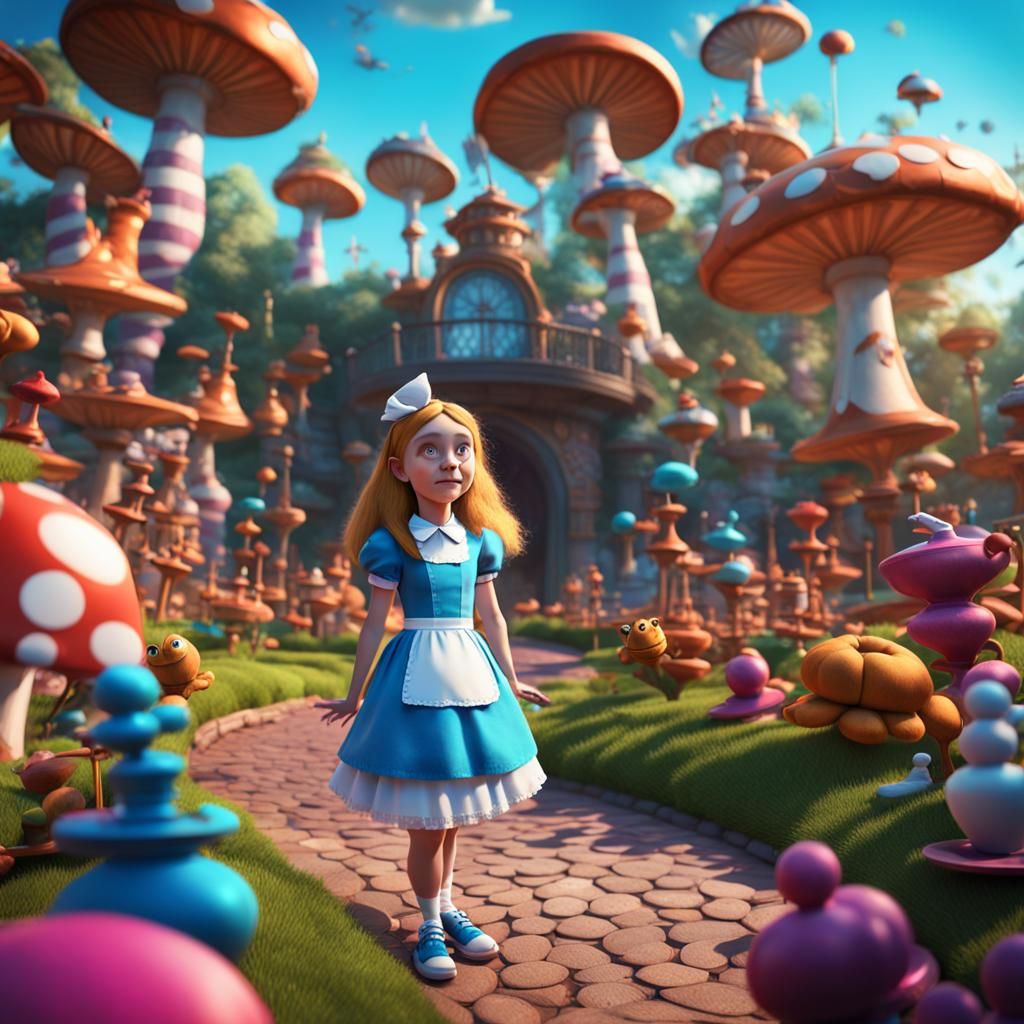 Alice in Wonderland: 3D Digital Art by Pixar