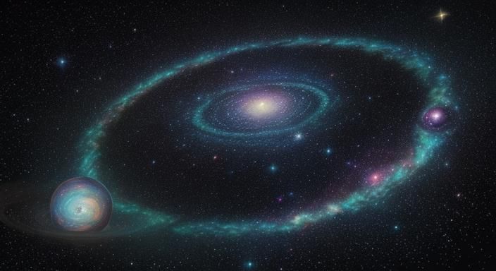 Binary Star System: Holographic Astral Cosmic Illustration