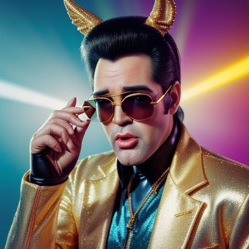 Donkey with Glittering Elvis Portrait