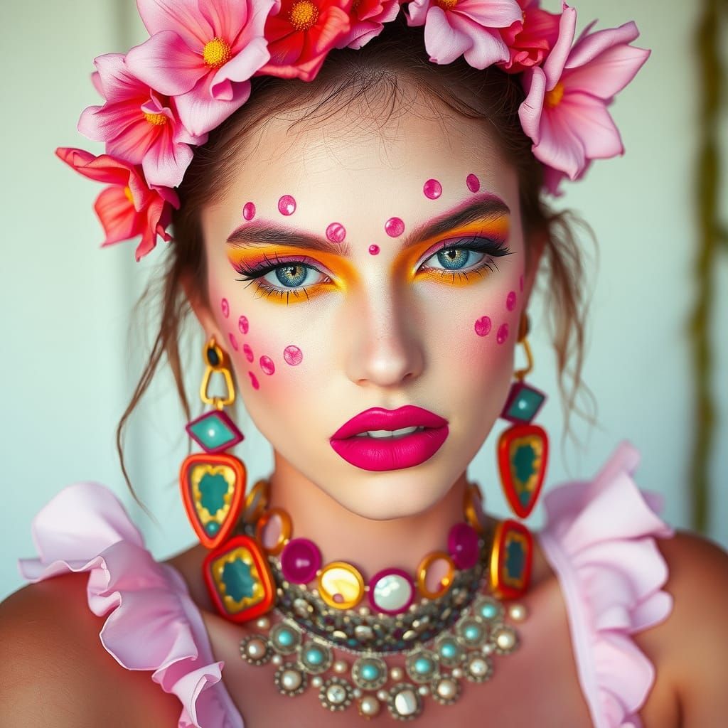 Ibiza Party Scene in Bold Editorial Style