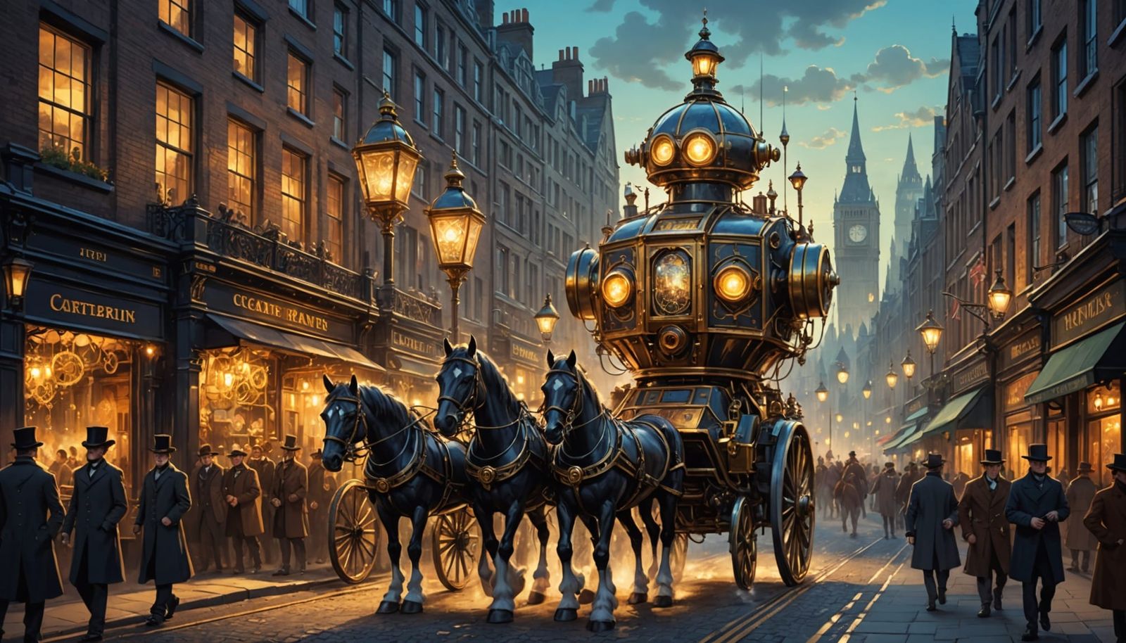 Steampunk Robot Emerges in Victorian London: Hyperrealistic ...