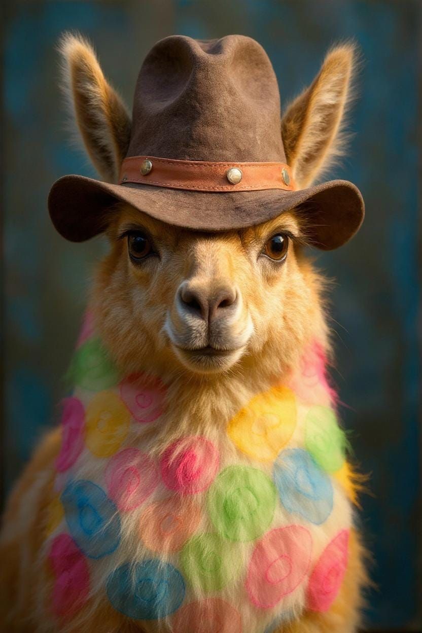 Realistic CGI Llama Based on Child's Painting