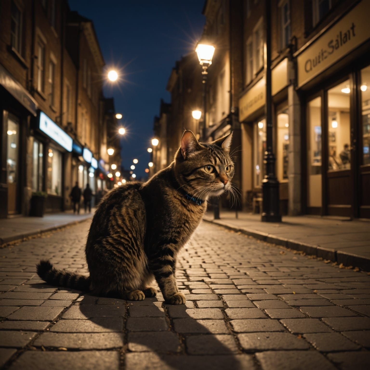 Cat's Eye Reflection of Urban Nightlife