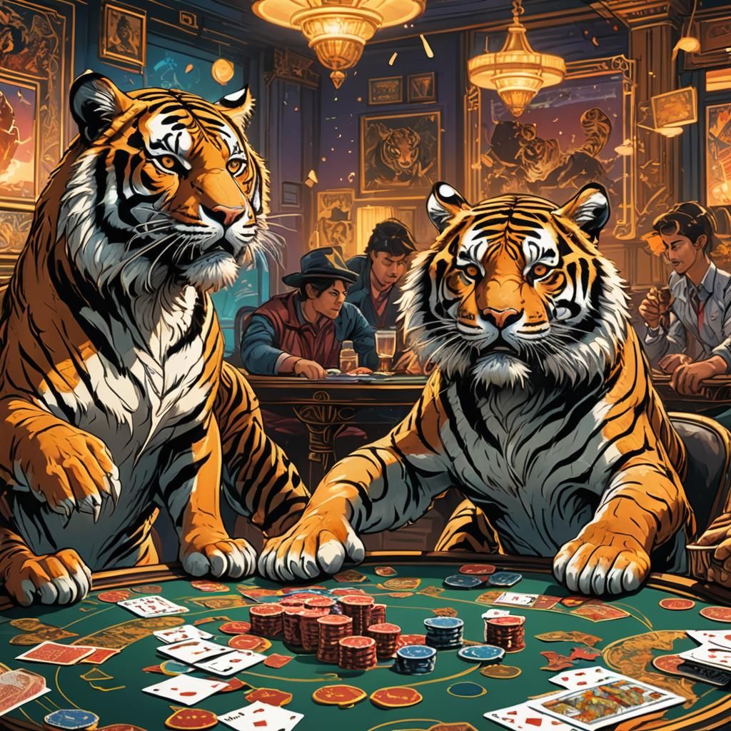 Tigers' Poker Night: Comic Book Style