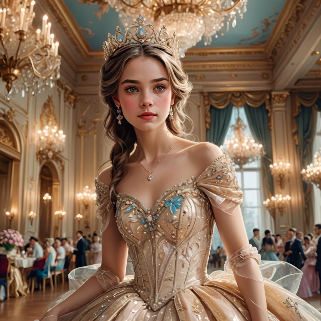 Dreamy Princess Portrait in Grand Ballroom