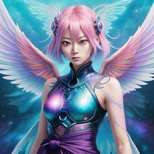 Alien Angel Girl Portrait in Anime Style