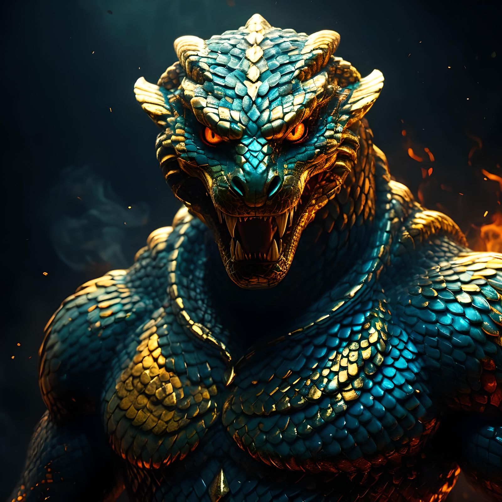 Terrifying Half-Man Half-Snake Hybrid