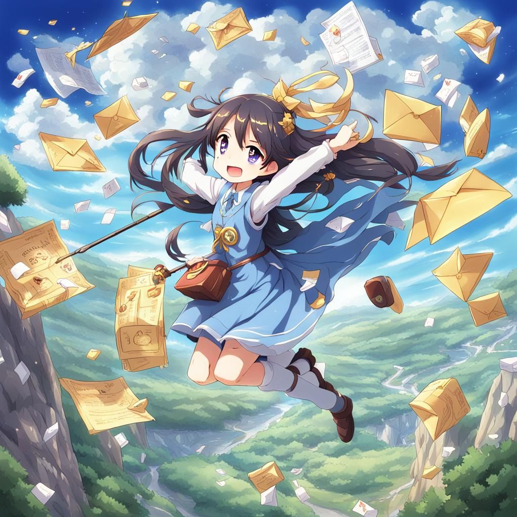 Anime Mail Goddess Illustration