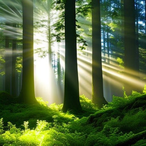 Enchanted Forest with Magical Creatures in Fantasy Art