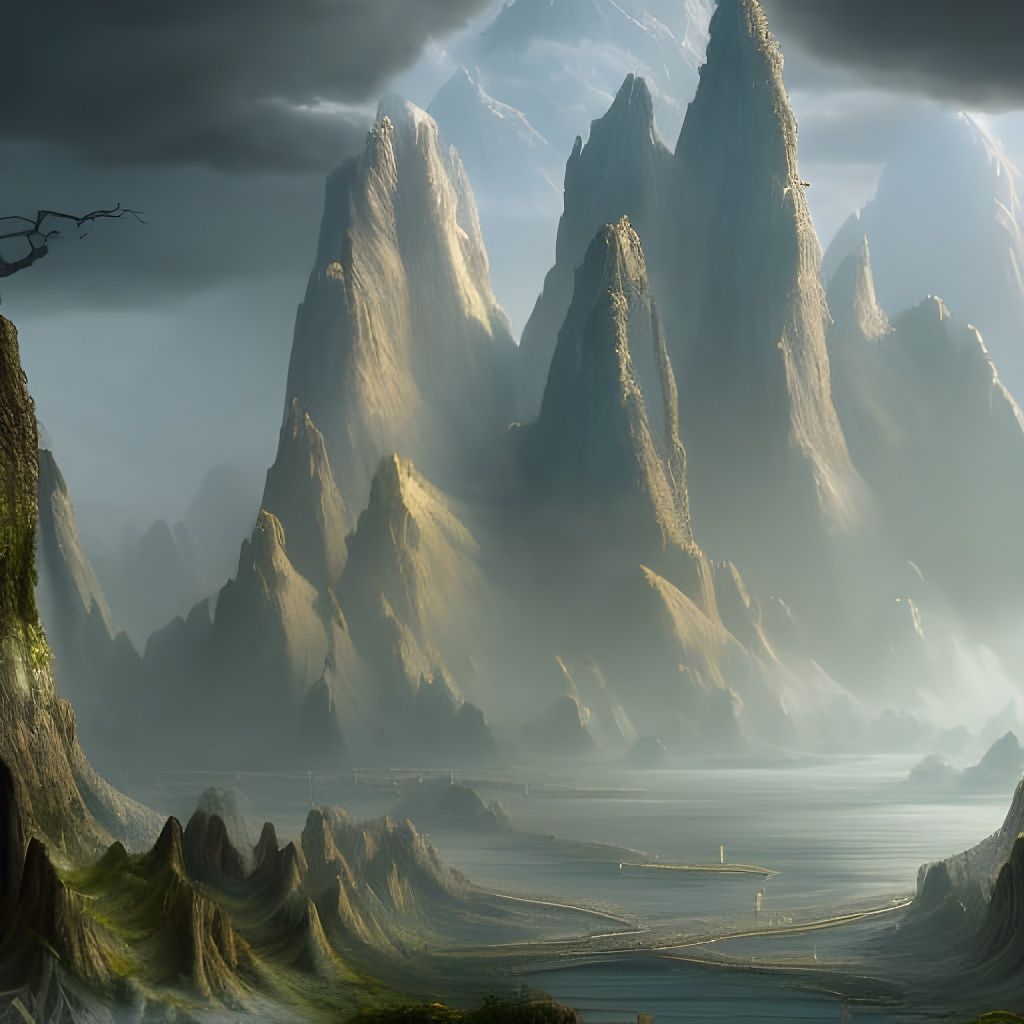 A fantasy mountainscape