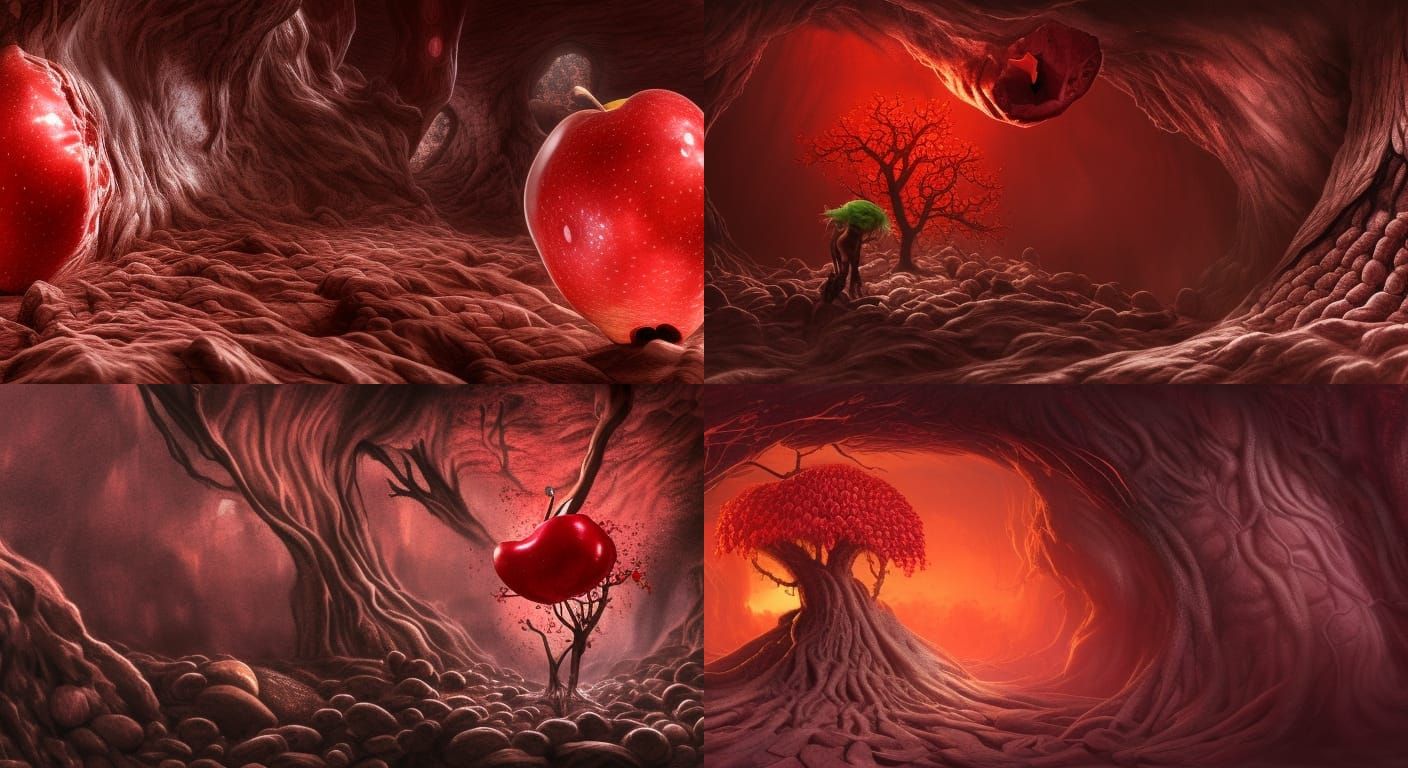 Nightmarish Flesh Tree with Anatomical Fruit