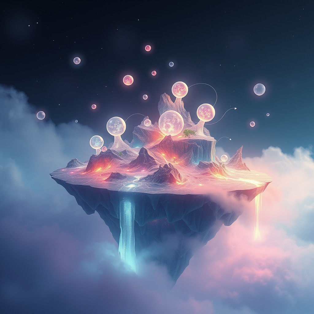 Floating Island of Ephemeral Light and Water