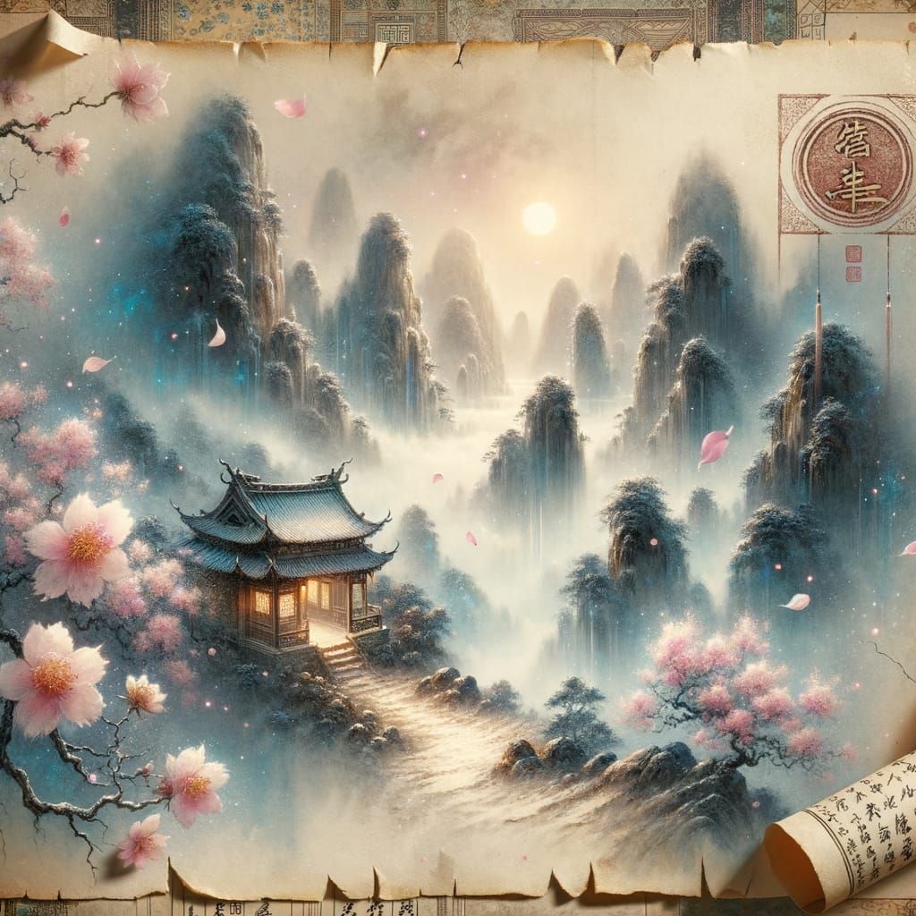 Moonlight Dwells in Petal Silence