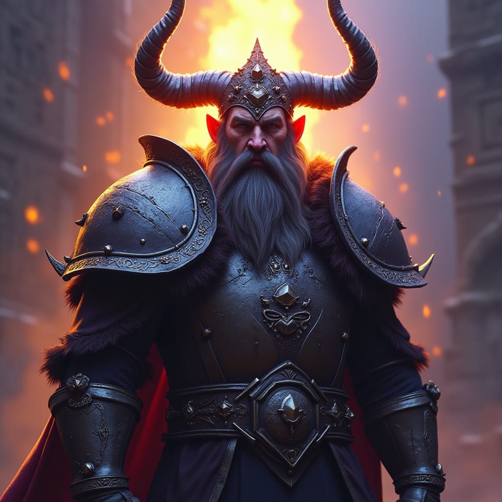 Armored Dwarf King Concept Art in 8K Resolution