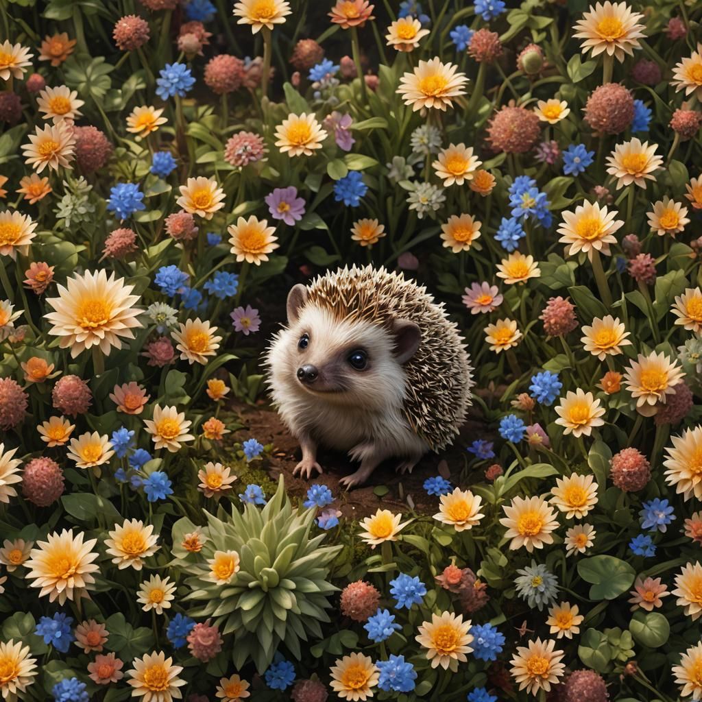Cute Baby Hedgehog: Detailed Matte Painting