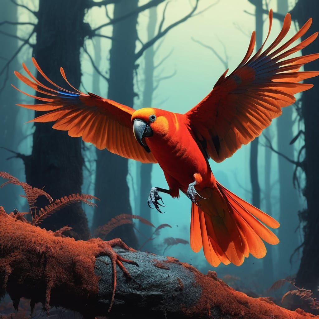 Mystical Exoplanet Inhabited by Iridescent, Shimmering Scarl...