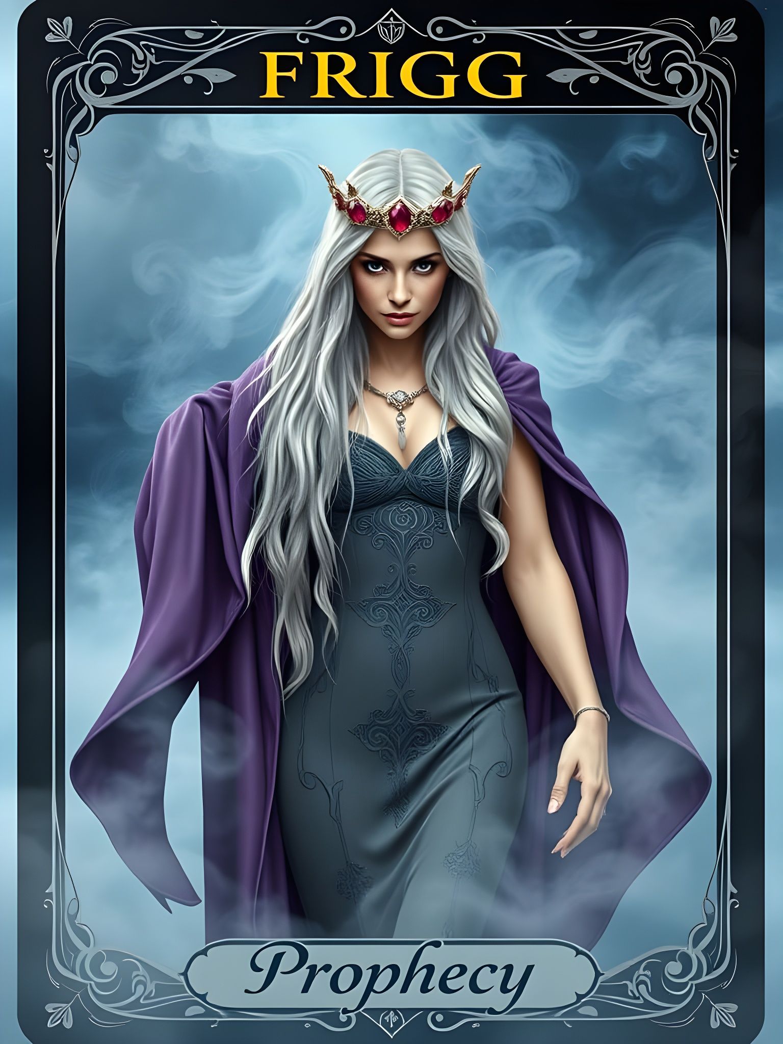 Norse Goddess of Prophecy on a Majestic Tarot Card