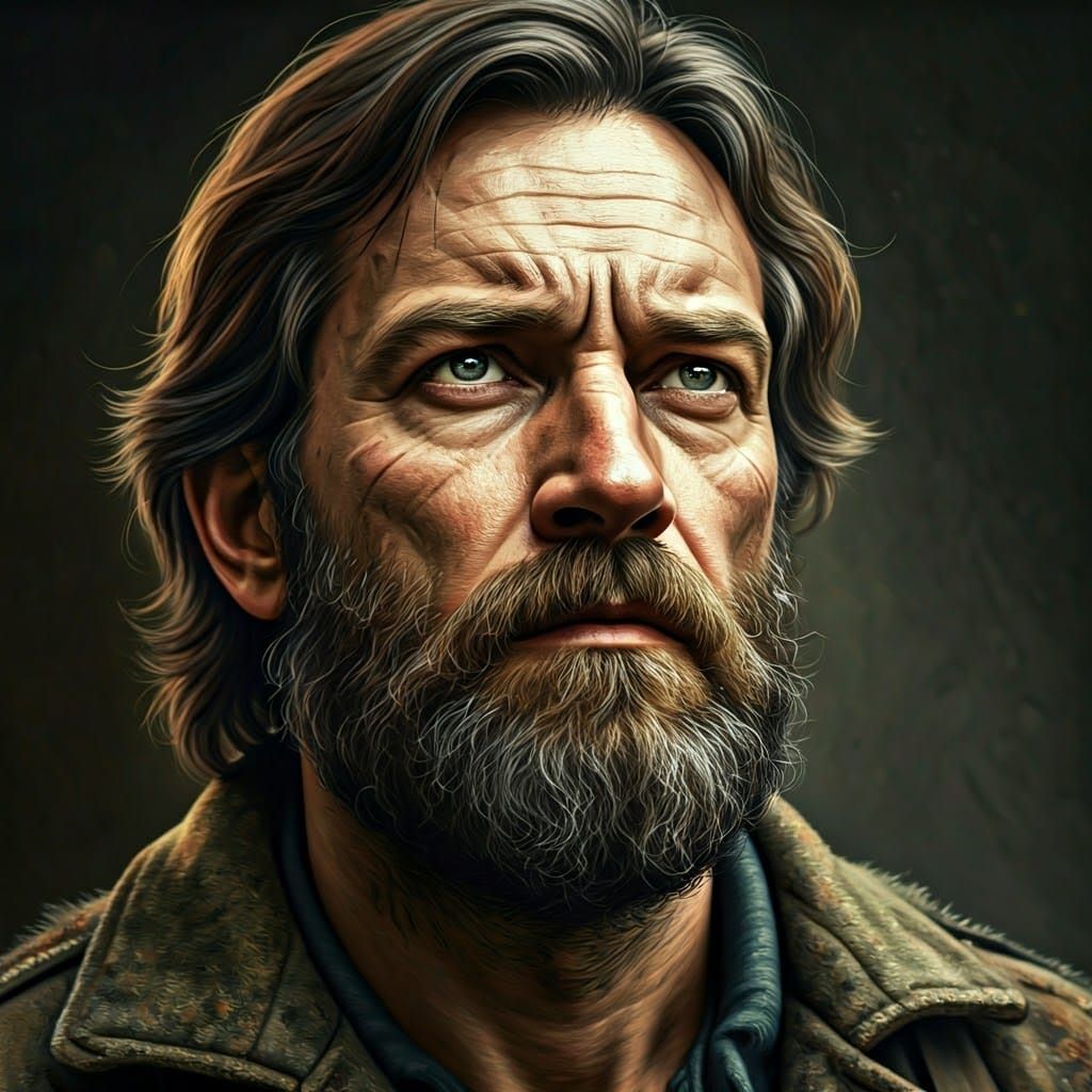 Rugged Face of a Weathered Man