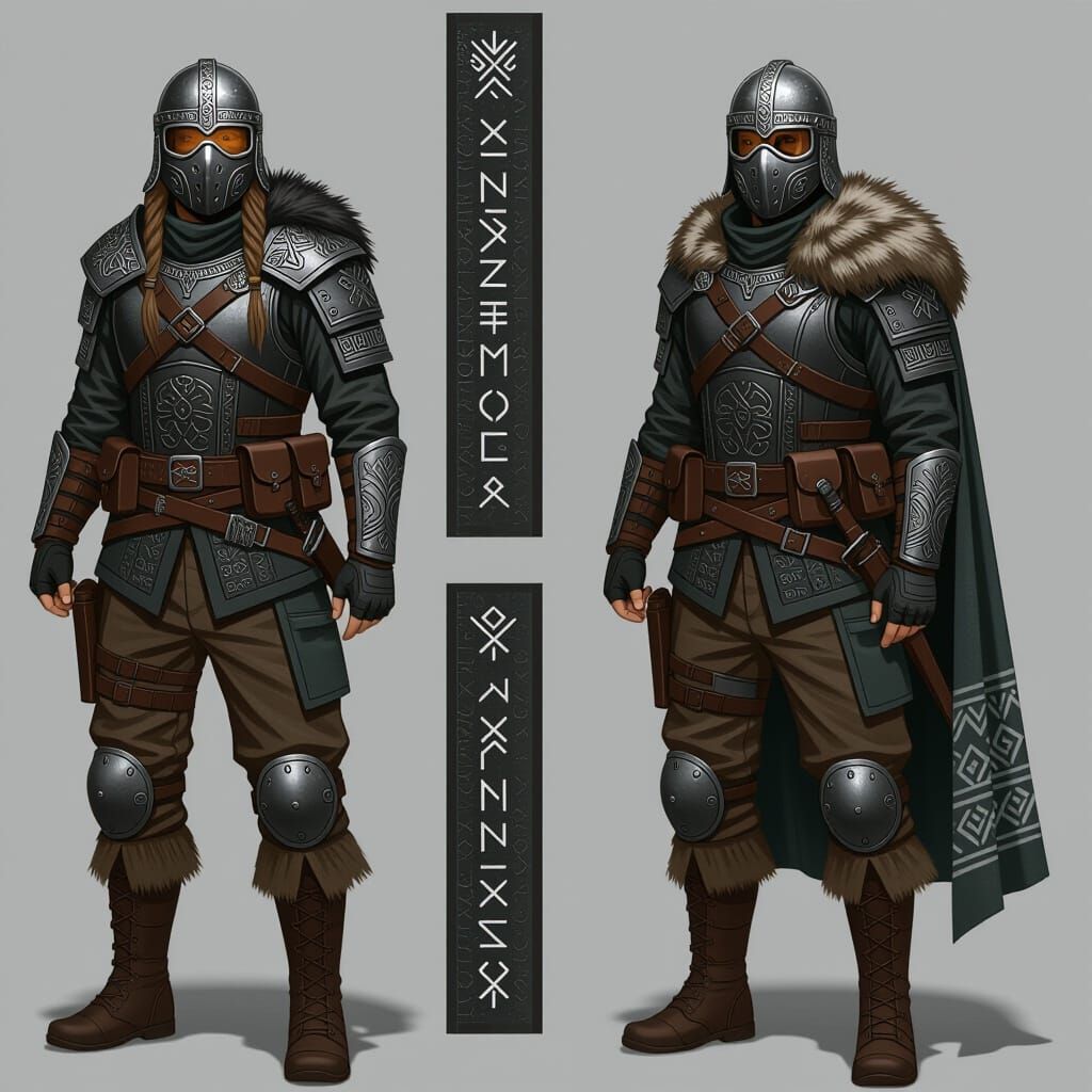 Viking-Inspired Airsoft Player in Tactical Uniform