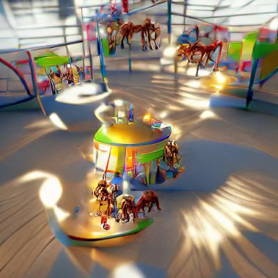 Carousel in Sunshine: AI-Generated Image