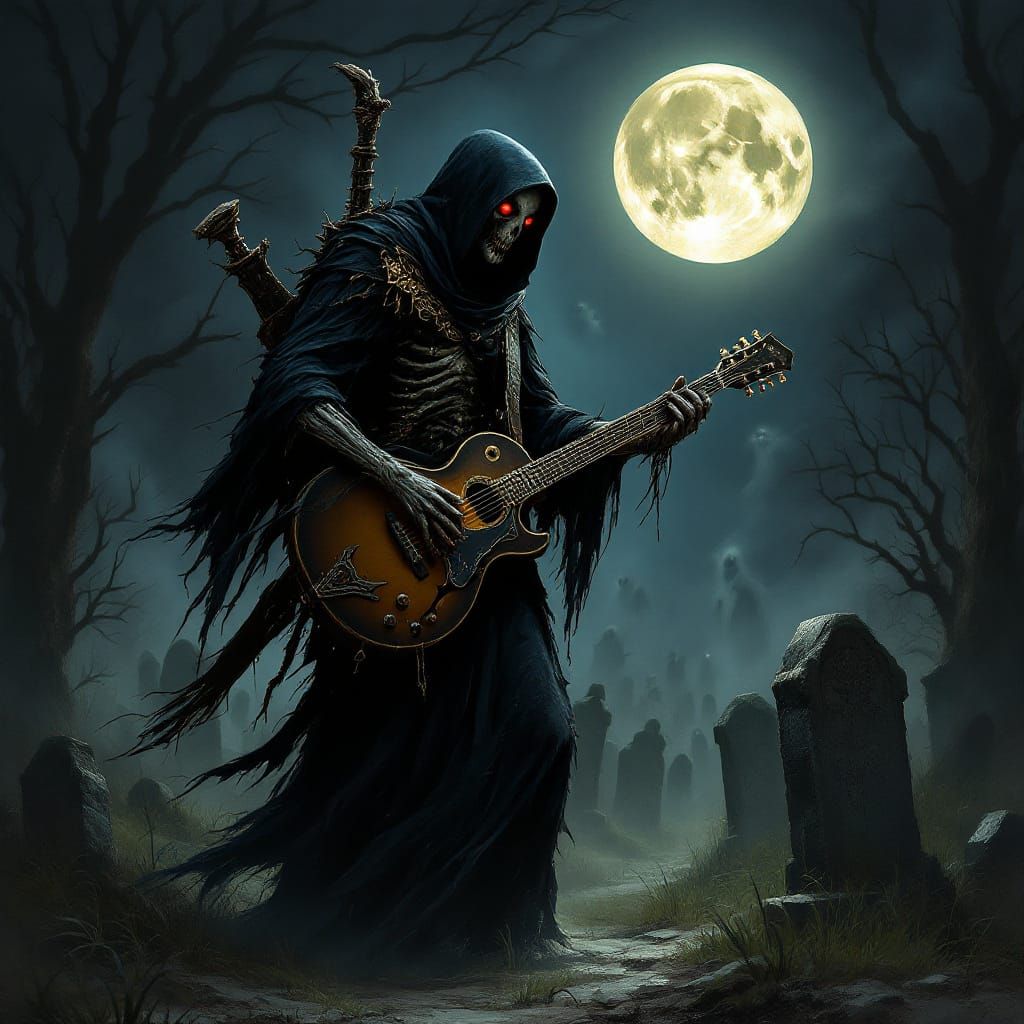 Grim Reaper's Serenade in a Graveyard