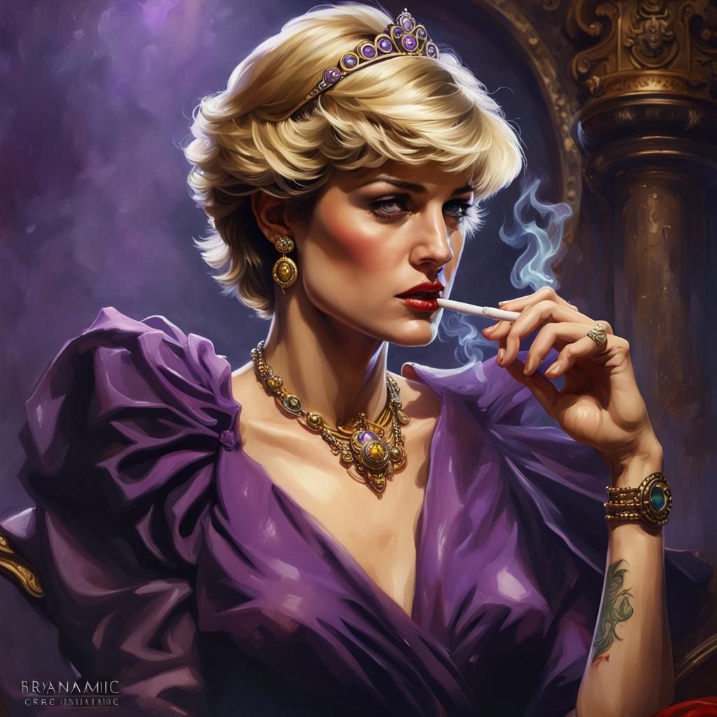 Princess Diana Portrait in Dark Fantasy Style