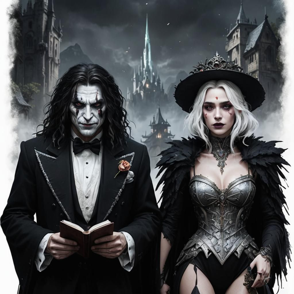 Fantastical Happy Couple in Detailed Matte Painting