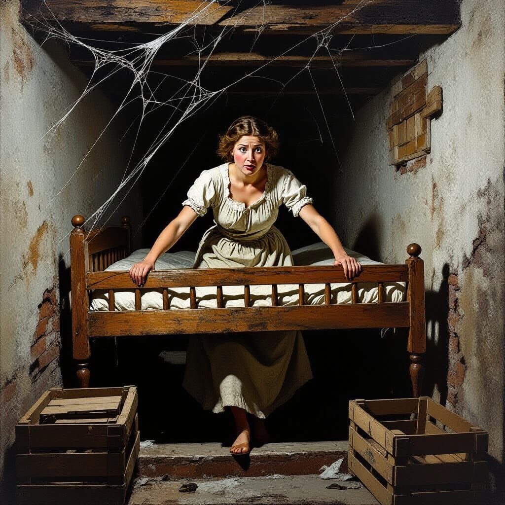 Stunned Wife Struggles with Bed Frame