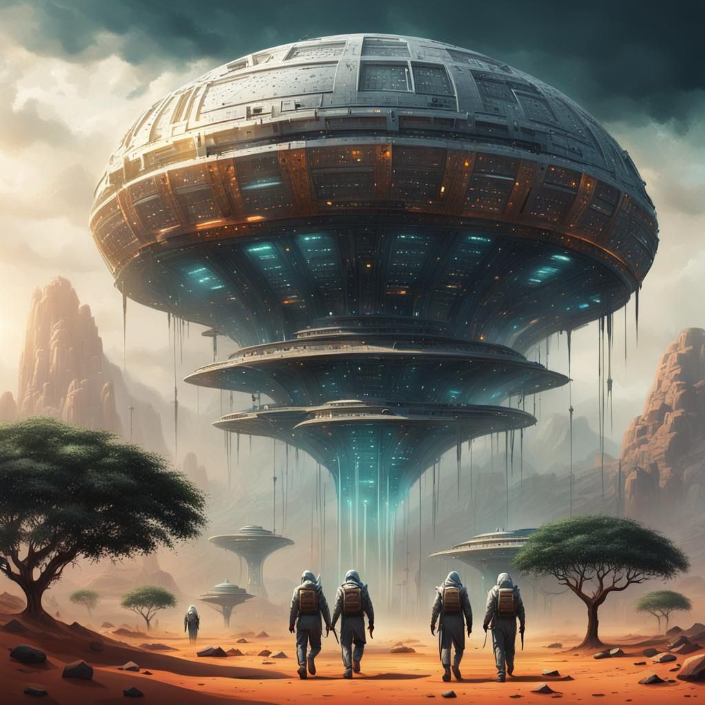 Futuristic Arab Adventure on Lush Planet in Rain