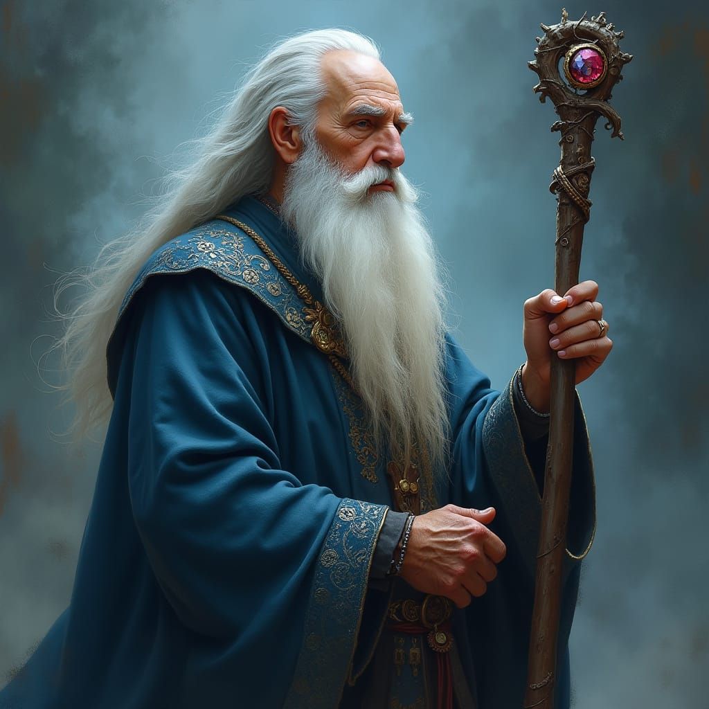 Ethereal Dark Magic Conjuror in Mystical Dreamscape