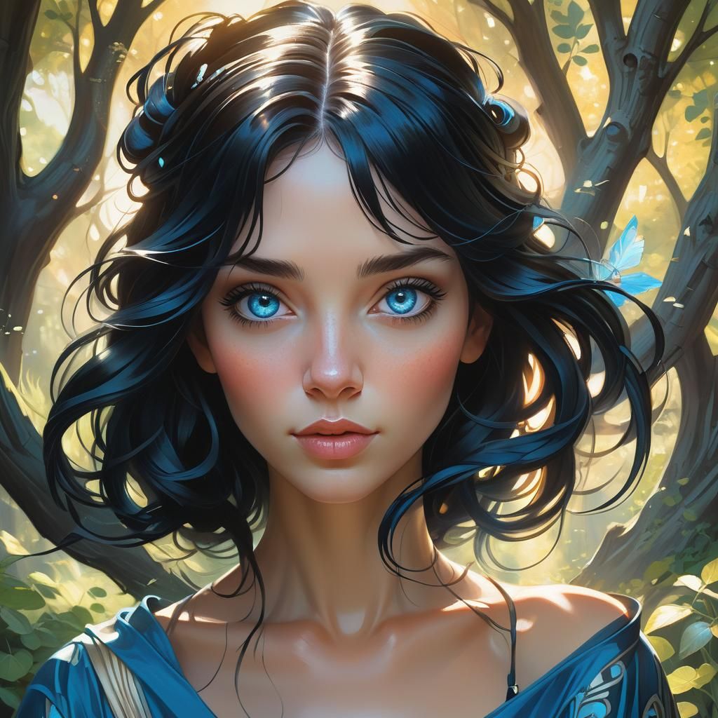 Hyper-Realistic Portrait of Girl in Nature