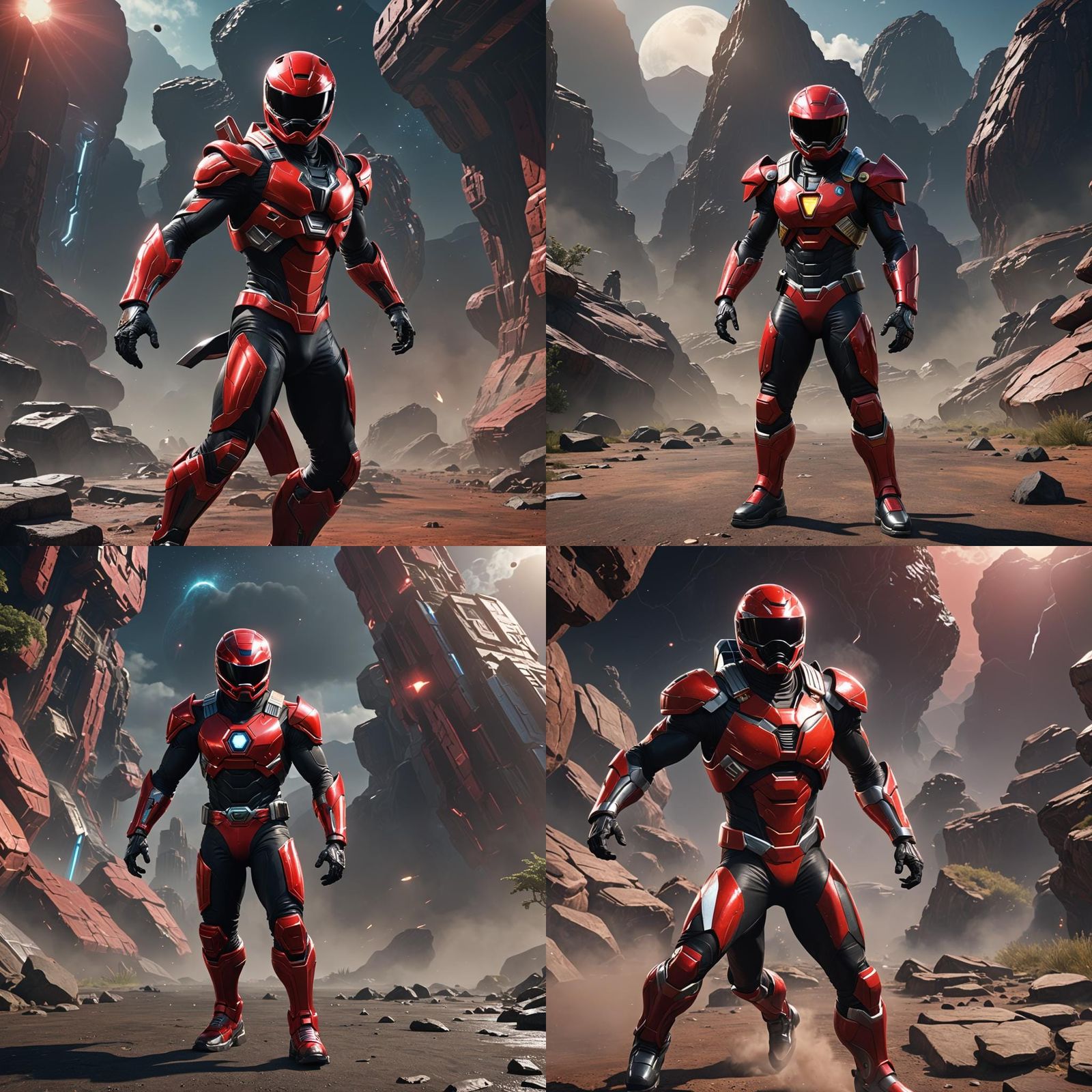 Black Space Ranger with Teleportation Powers: 3D Cinematic