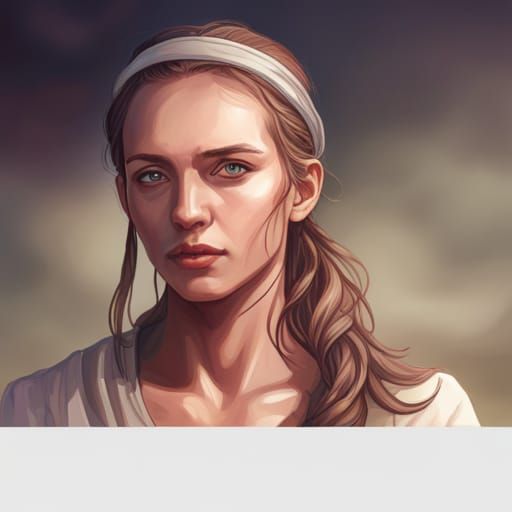 Young Woman Portrait in Hyperdetailed Digital Art Style