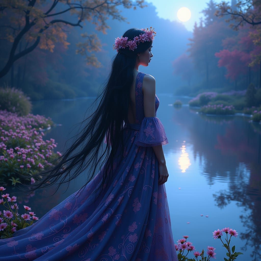 Fantastical Love: Detailed Matte Painting in Deep Color